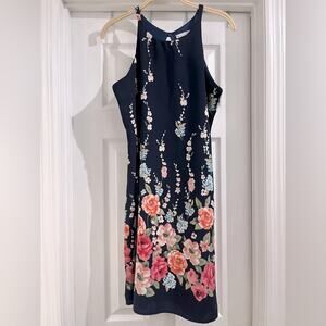 Philosophy of Paek Women’s Navy Blue Floral Sleeveless Dress Sz Small